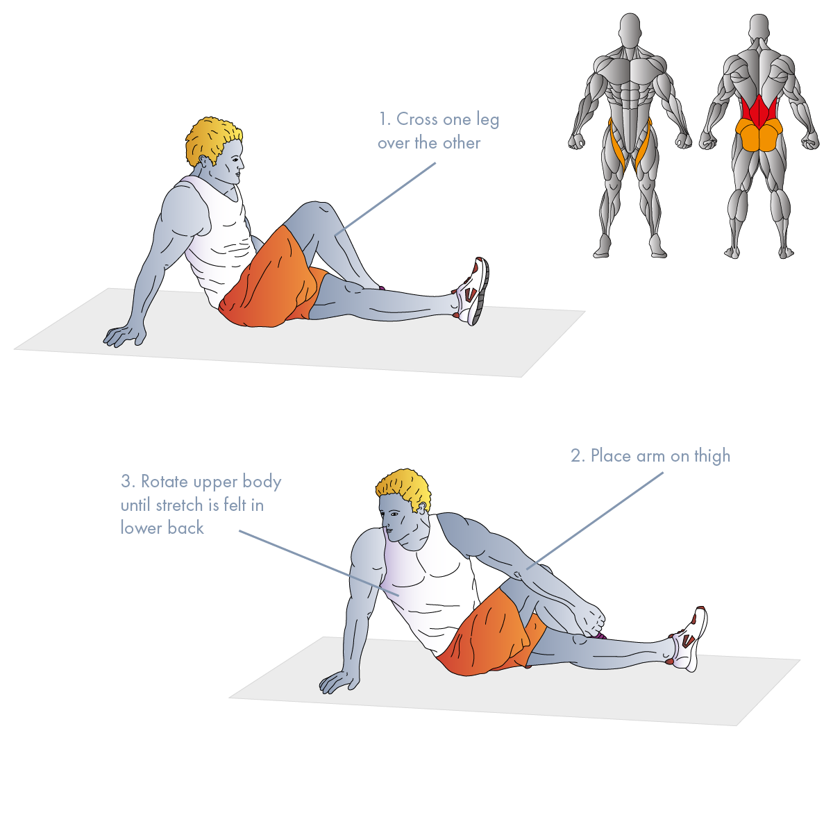 Back Exercise - Crossed Leg Stretch 