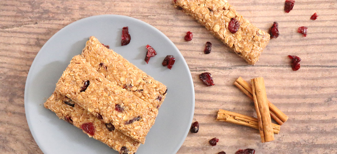 No Bake Cinnamon and Cranberry Energy Bars