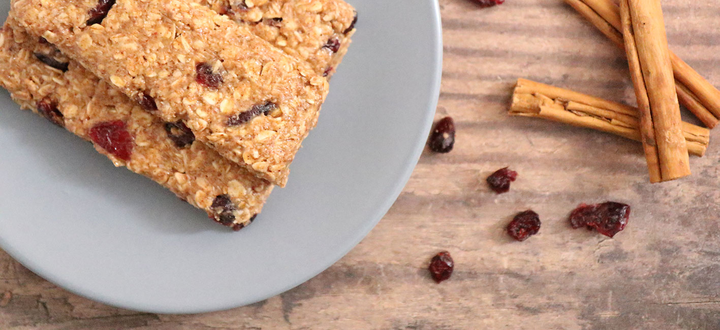 No Bake Cinnamon and Cranberry Energy Bars