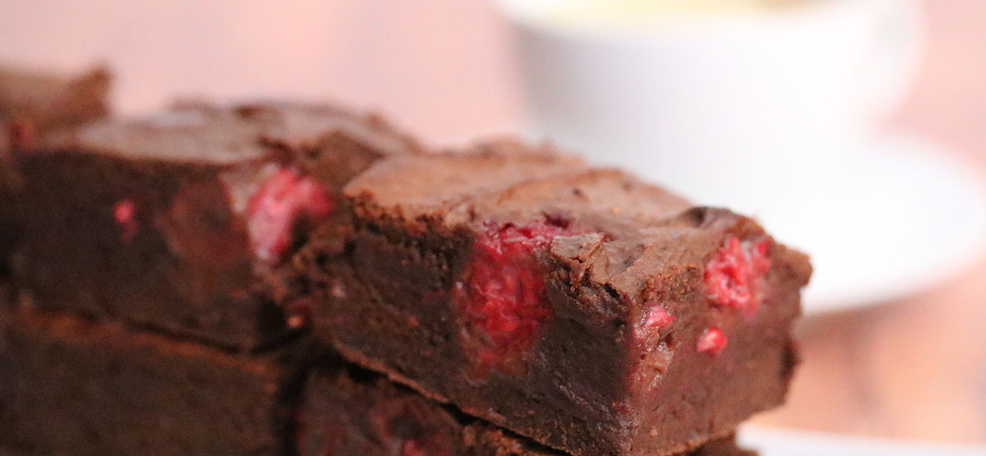 Raspberry Protein Brownies